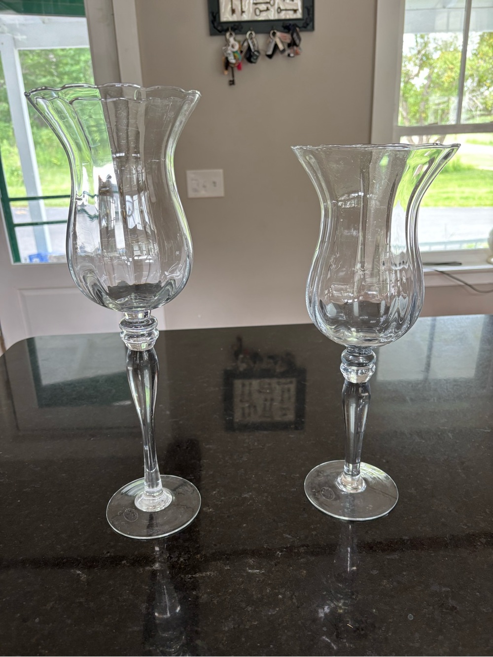 Clear Glass Hurricane Candle Holders - Elegant Home Accents